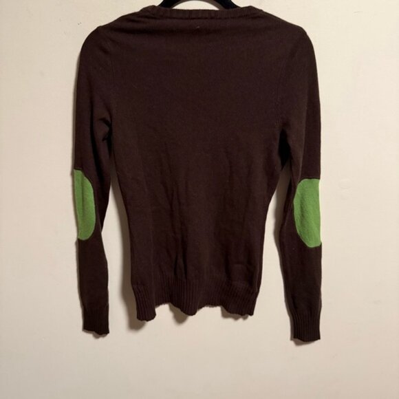 Tory Burch 100% Cashmere V Neck Sweater Brown- Size Small - Picture 3 of 6